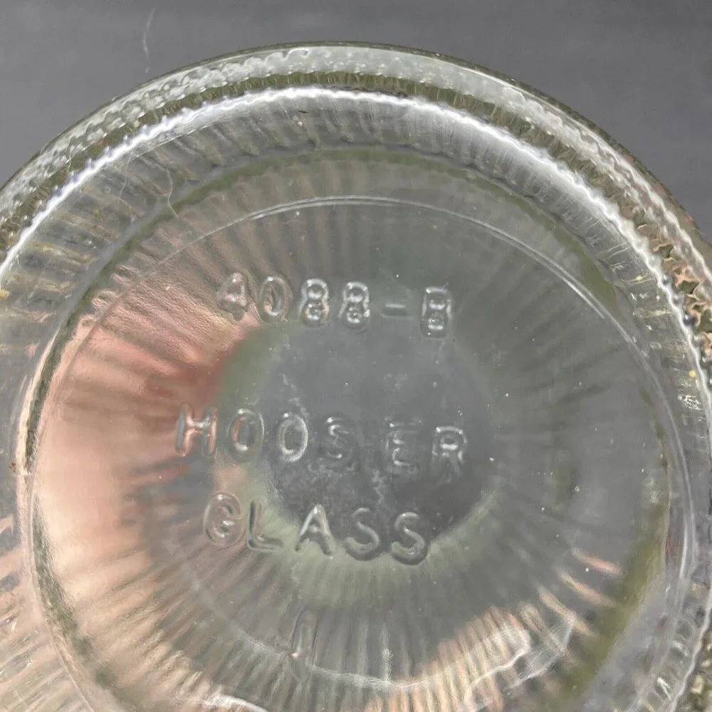 Vintage Hoosier Glass 4088-8‎ Ribbed Pressed Glass Vase Clear Flared Top MCM